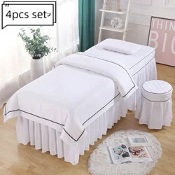 4pcs Club Salon Bedding Sets Massage Bed Cover Spa Thick Bedspread Sets Pillowcase Duvet Couvre Beauty Salon Sets