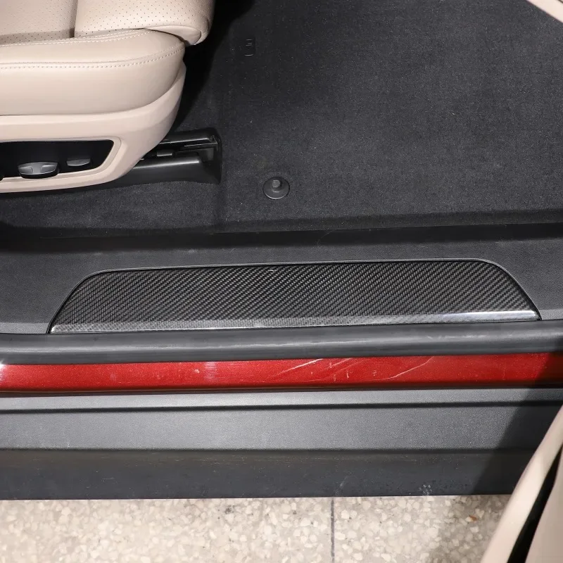 

For Porsche Taycan 2019-2024 Real Carbon Fibre Car Inner Door Sill Cover Trim Interior Car Accessories