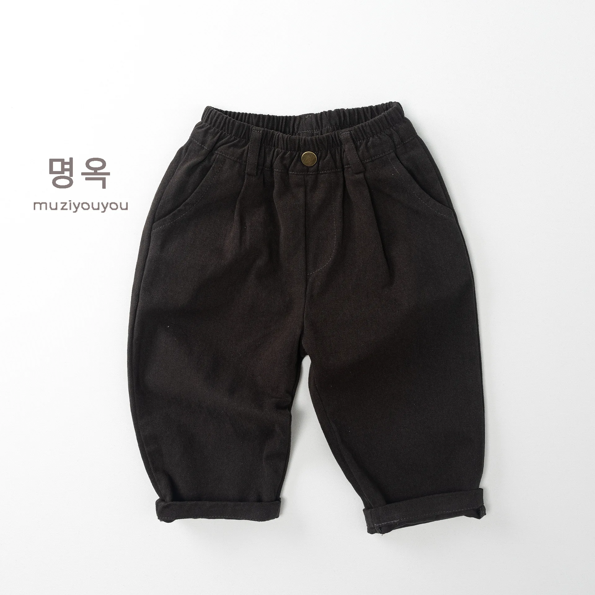 2026 Autumn New Children Cotton Casual Pants Baby Loose Harem Pants Boys Girls Solid Trousers Fashion Kids Clothes 6