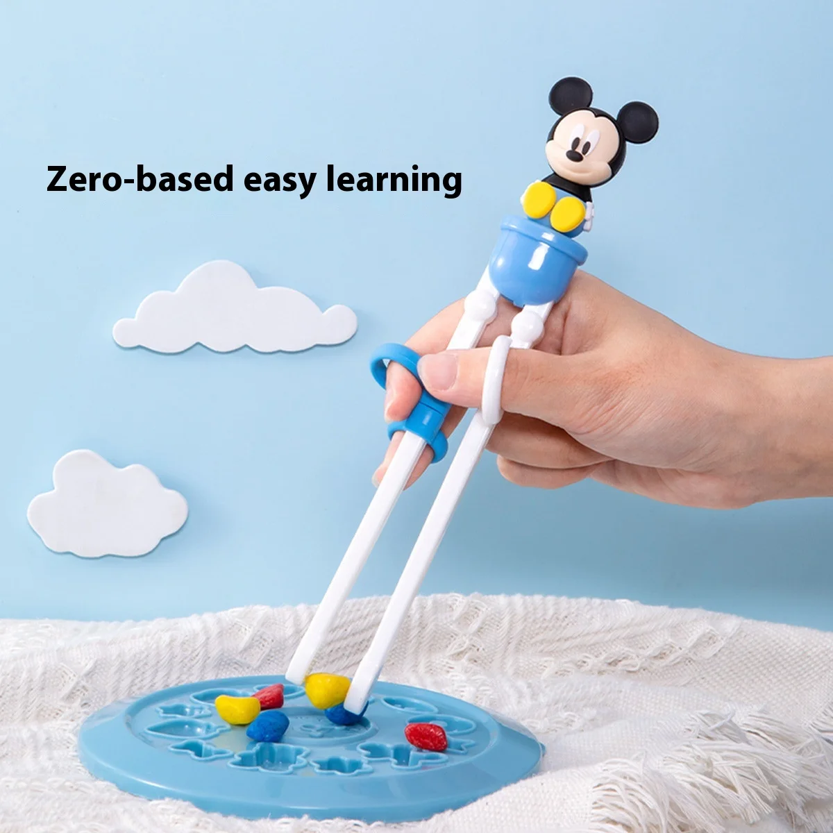 New Disney Frozen Children Learning Training Chopsticks Mickey Minnie ABS Cartoon Baby Assisted Learning Chopsticks Tableware