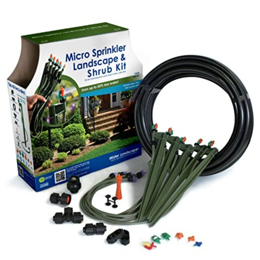 

Micro Sprinkler Landscape Shrub Kit for Outdoor Garden Use Durable Plastic with Adjustable Spray in Black Efficient Water Distr