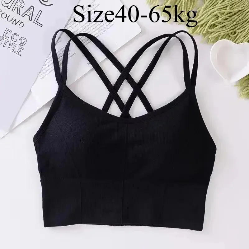 New Sexy Women Tops Back Cross Strap Tank Top Push Up Running Sports Bra Breathable Soft Fitness Beauty Solid Color Yoga Bra