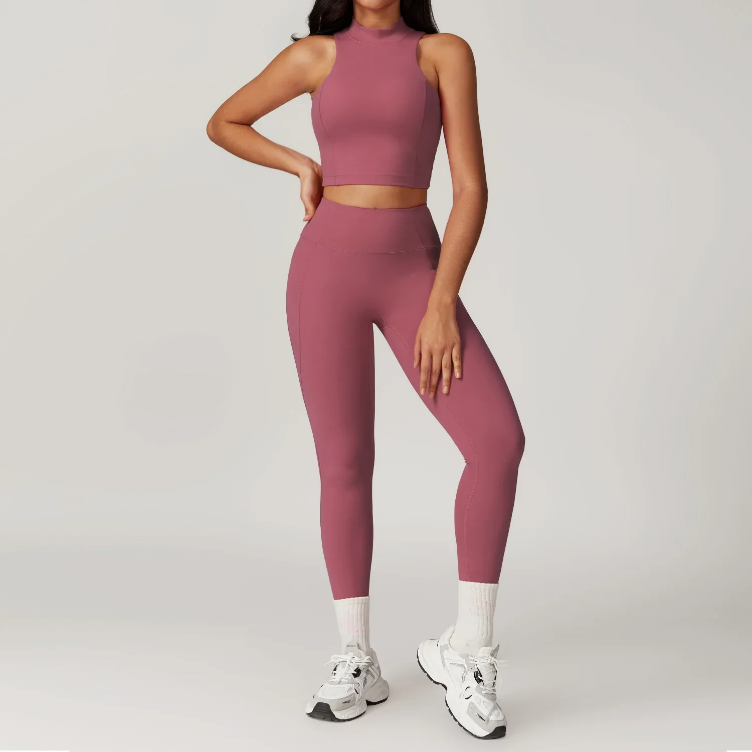 

Sleeveless Sports Vest +High Waist Hip Lifting Leggings 2PCS Sets Flared Pant Yoga Sets Women Gym Fitness Workout Sportwear Suit
