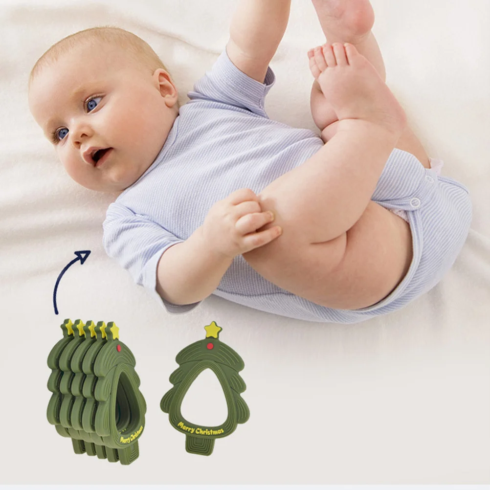 

1 шт., детский силиконовый прорезыватель для рождественской елки, жевательная соска для младенцев, мягкий массажер для молярных зубов, детские игрушки-прорезыватели, молярная игрушка
