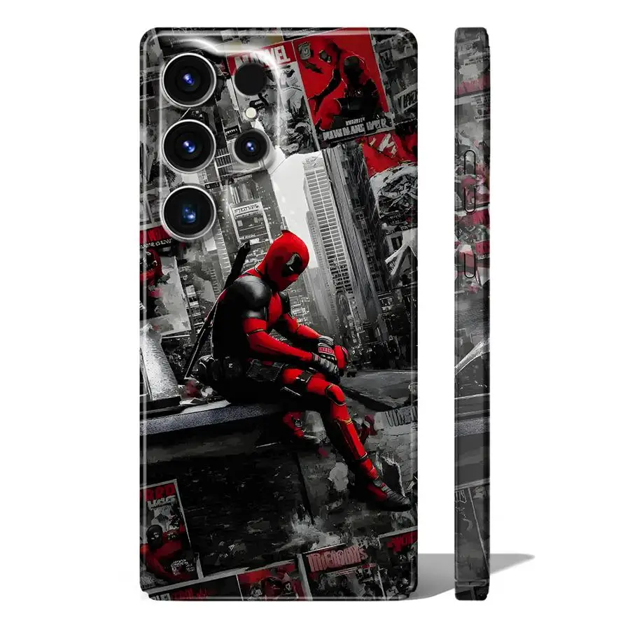 Funda para Samsung Galaxy S24 Plus S21 Note 20 S23 FE S25 + S25 Ultra S20 S24 + S22 funda dura para teléfono Marvel periódico Deadpool