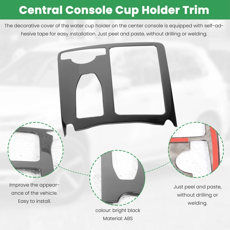 Car Central Console Water Cup Holder Cover Trim For Mercedes Benz C Class W204 08-13