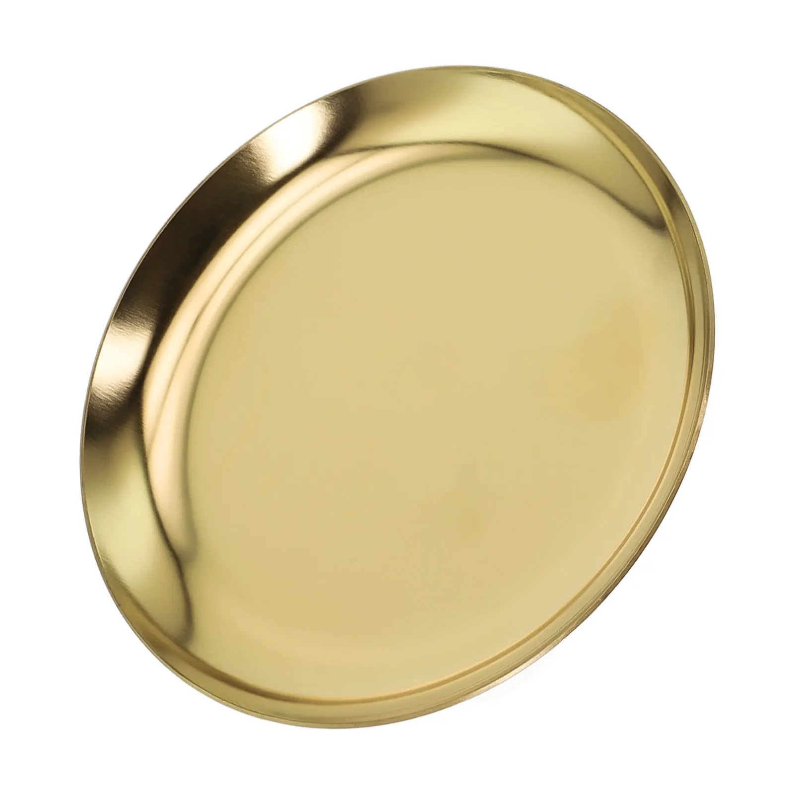 

Black Colorful Gold Rose Gold Sliver Stainless Steel Storage Tray Cosmetics Dessert Dressing Table Round Shiny