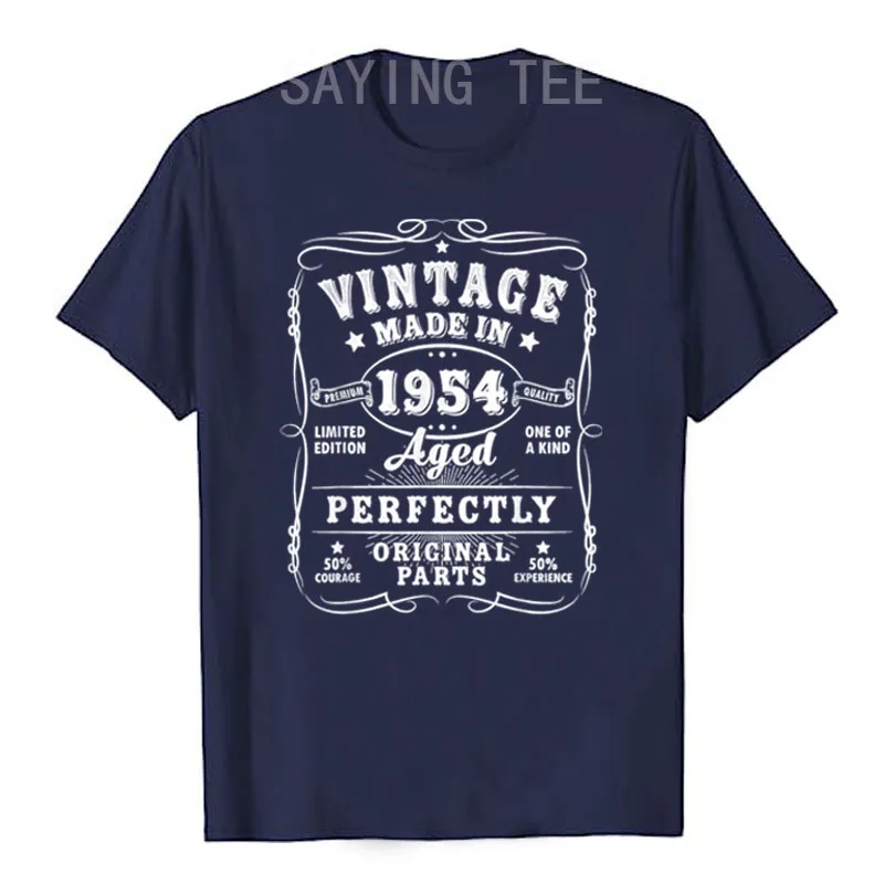 Vintage 70th Birthday Decorations Men Funny 1954 70 Birthday T-Shirt Grandfather Grandpa Fashion B-day Presents Saying Tee Gifts