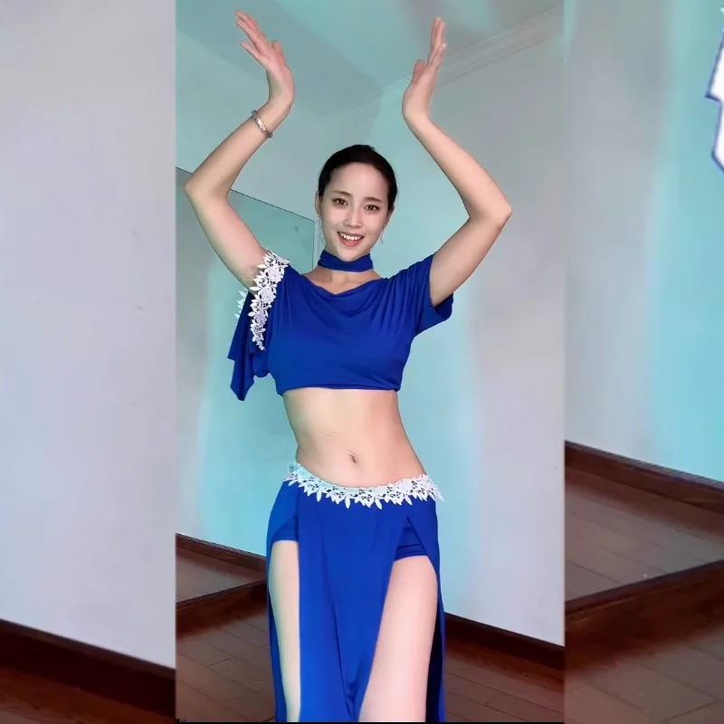 Customized Belly Dance Outfit Practice Dress Lace Sexy Beginner Plus Size Performance Clothing Samba Carnival Costumes