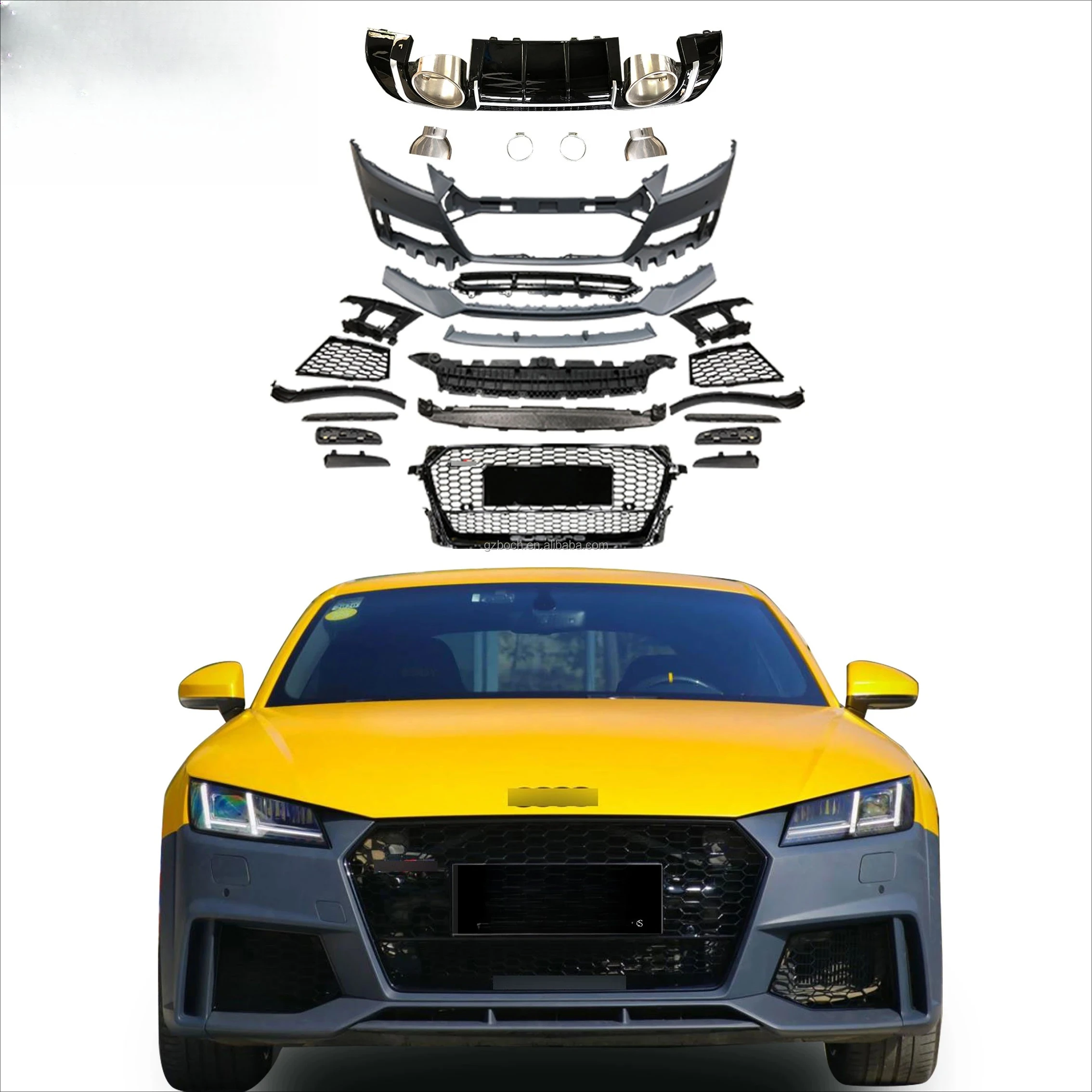

Genuine Car Bumper for Audi TT TTS Change to TTRS Bodykit Front Car Bumper Diffuser Exhaust Pipe