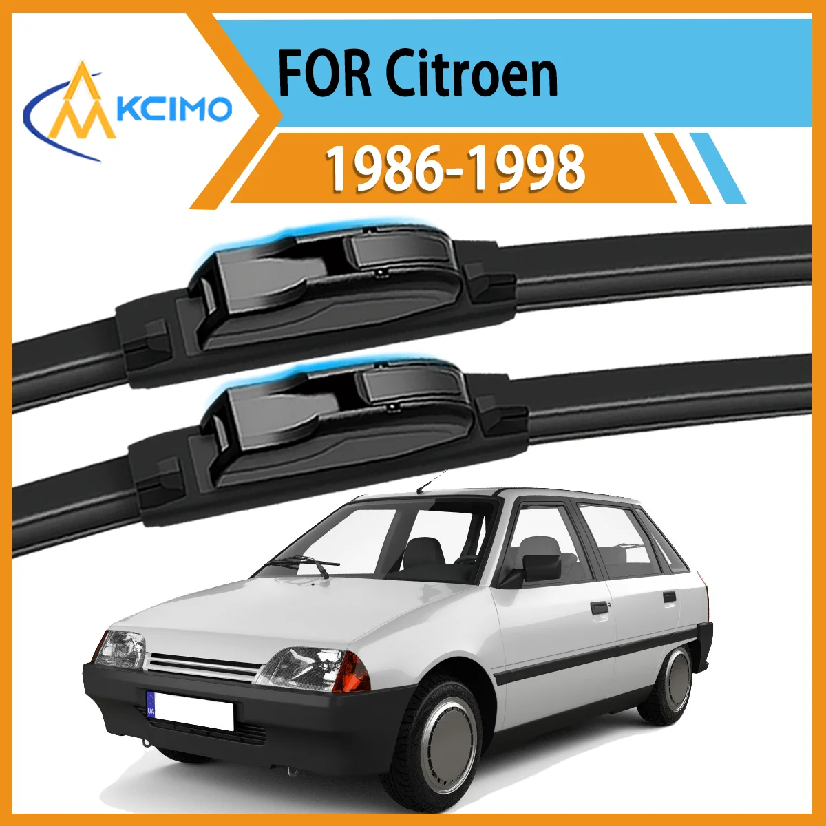 

Premium 2-Pack Windshield Wipers Compatible For Citroen AX 1986–1998 All-Weather Durability for Unobstructed Safe Driving
