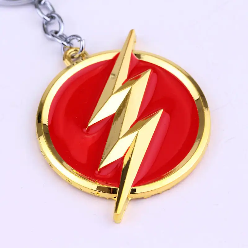 Porte-Clés de Film avec Pendentif Rond Flash Rouge, Bijoux EquiMetal, Cadeaux de Gérami
