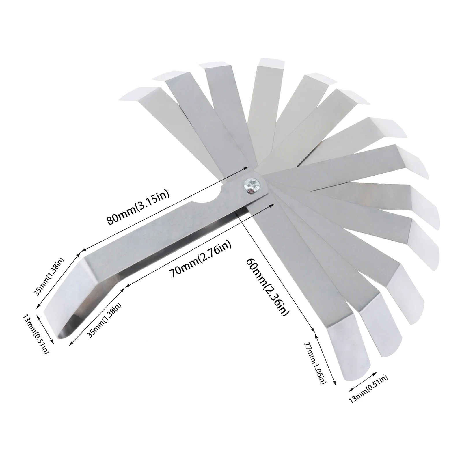 Gap Gage Feeler Gauge Metric 0.127-0.508mm stal nierdzewna wysoka precyzja monolityczny zawór wtyczka grubościomierz narzędzie pomiarowe