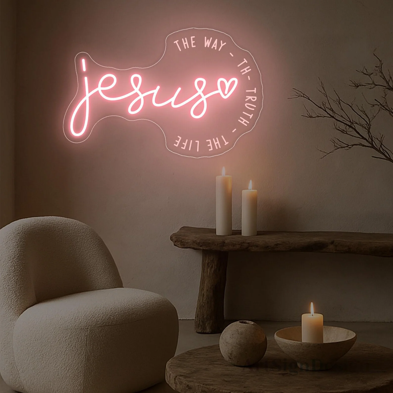 Jesus The Way The Truth The Life Neon Sign,Religious Faith Sign,Bible Verse Decor,Christian Home Decor,Religious Easter Gifts