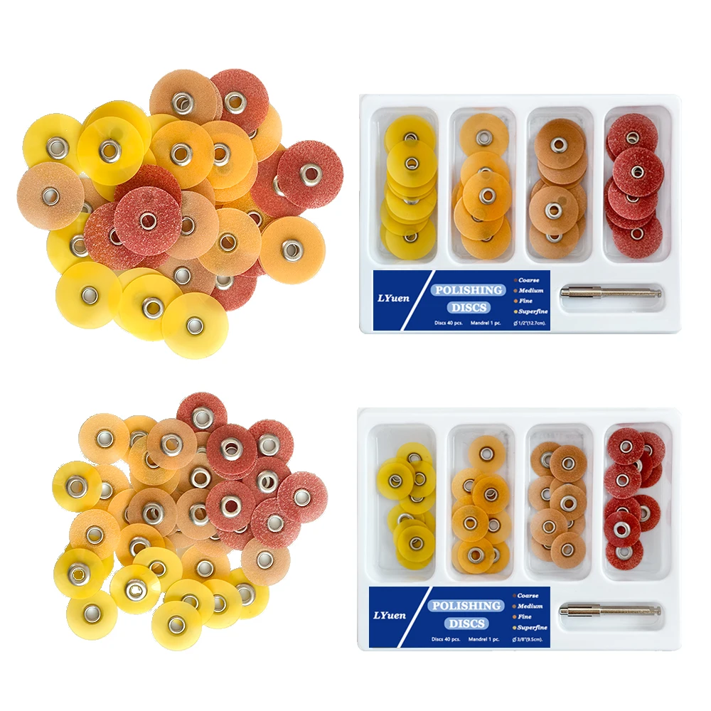 40Pcs/Box Dental Finishing and Polishing Discs Composites Ceramics and Glass Ionomer Restorations Autoclavable Dental Material