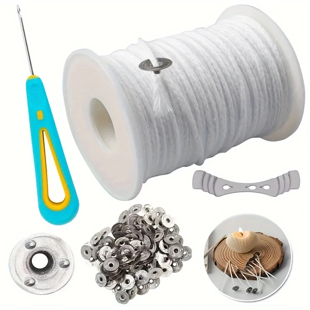 61 Meter Smokeless Candle Making Kit - Includes Mold Piercer, Wick Holder, Wick Fixer, DIY Candle Making - Durable Cylindrical t