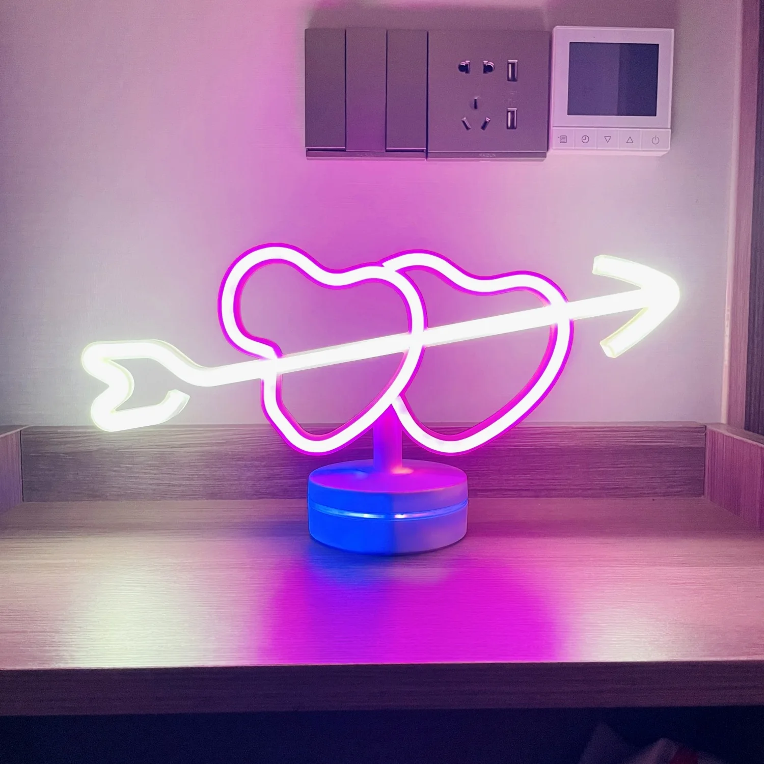 LED Neon Sign Light With Base Multi Shapes USB Battery Table Lamp Kids Bedroom Dorm Party Desktop Night Light Birthday Gift view 6