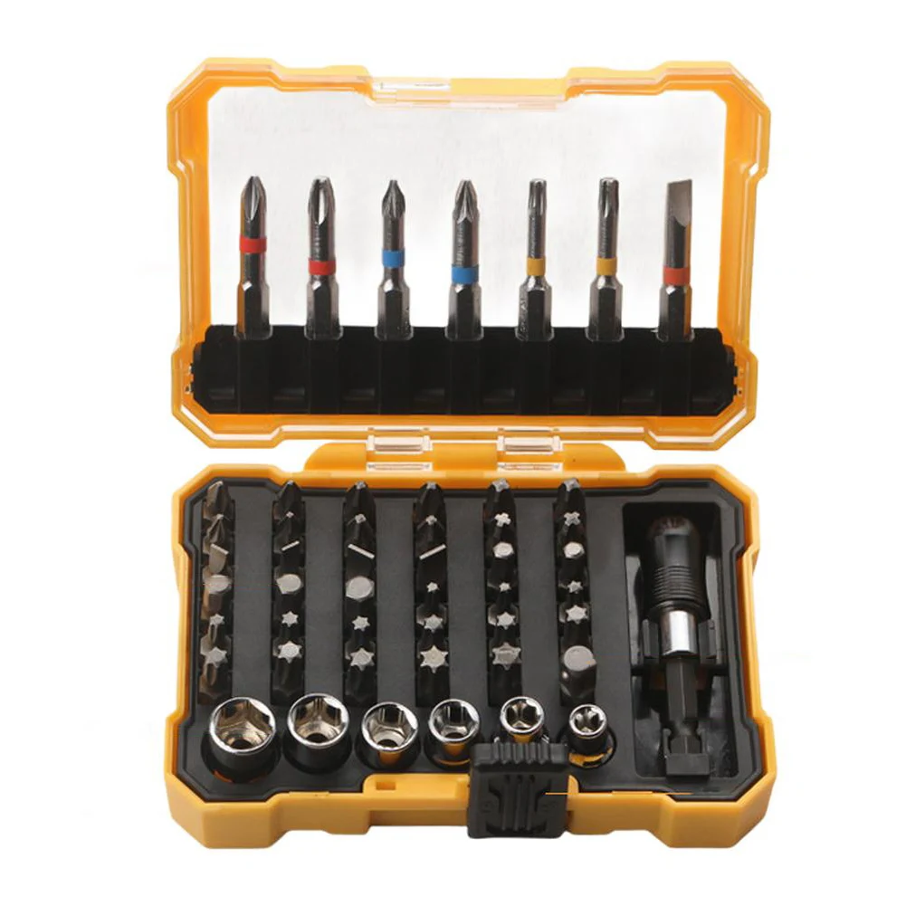 38-Piece Set Ratchet Screwdriver Set Compact Storage Case Effective Repair Solutions Woodwork Tight Space Work
