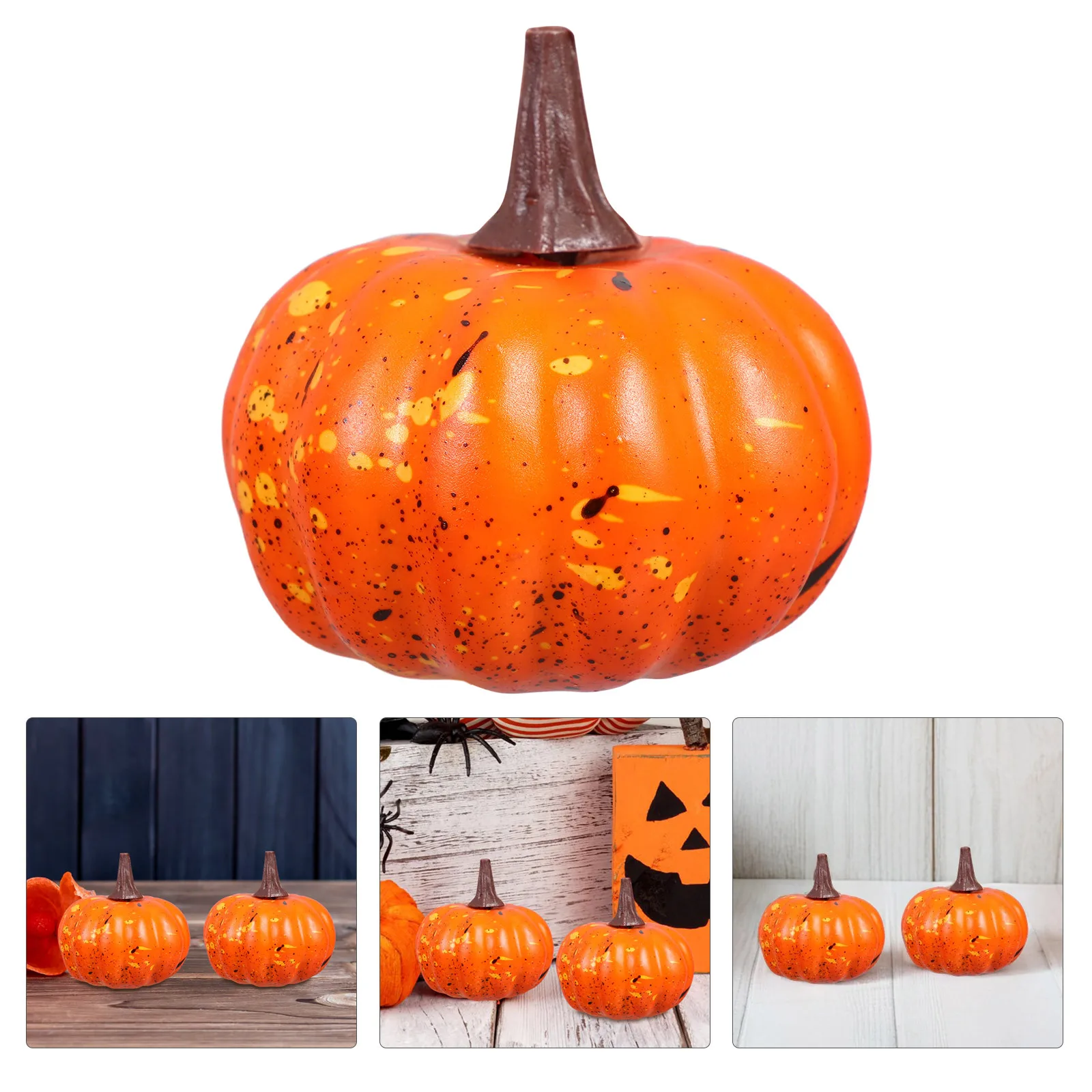 

16Pcs Artificial Foam Pumpkins Realistic Fake Mini Halloween Decorations Thanksgiving Fall Harvest Party Home Decor