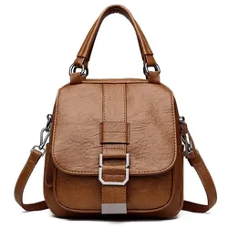 2023 New Fashion Soft Leather Backpack Women's Korean Edition Three-Purpose Crossbody Tote Bag Single-shoulder Bag Handbag