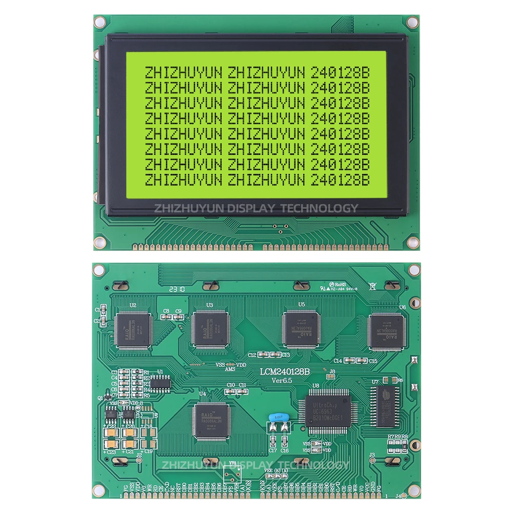 Imagem -06 - Módulo de Exibição Lcd de Filme Cinza Stn Fonte Azul Temperatura de Trabalho30x80 T6963c Ra6963 Uci6963 5v 240x128 240128b