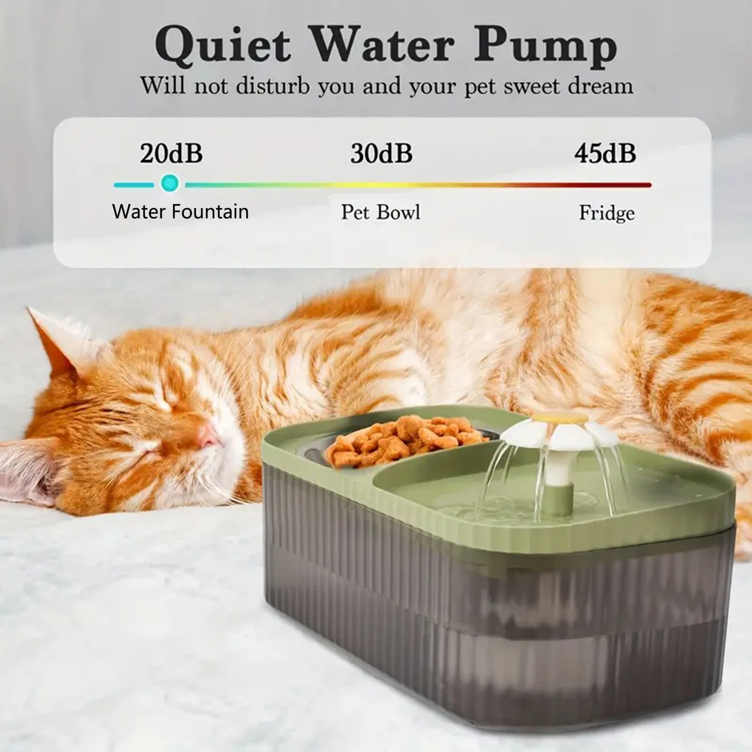 Electric Drinking Water Elevator With Stainless Steel Food Bowl,Super Quiet Automatic Feeding & Watering Supplies For Cats &