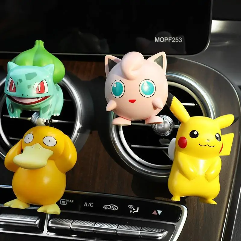 Anime Pokemon Cartoon Pikachu Psyduck Action Figures Car Air Outlet Perfume Clip Decor Auto Air Freshener Interior Accessories