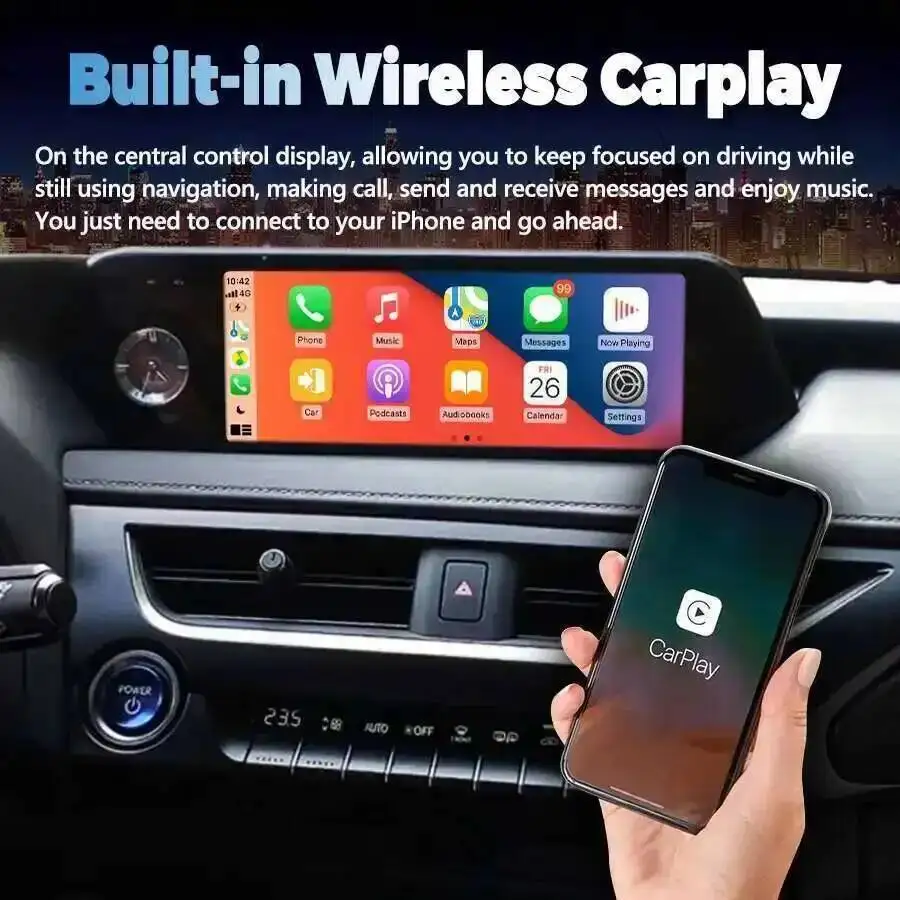 Car Radio Stereo For Lexus UX250H UX260h 2019 10.25INCH 256GB All In One Navi BT Android 14 Qled Screen Multimedia Video Player