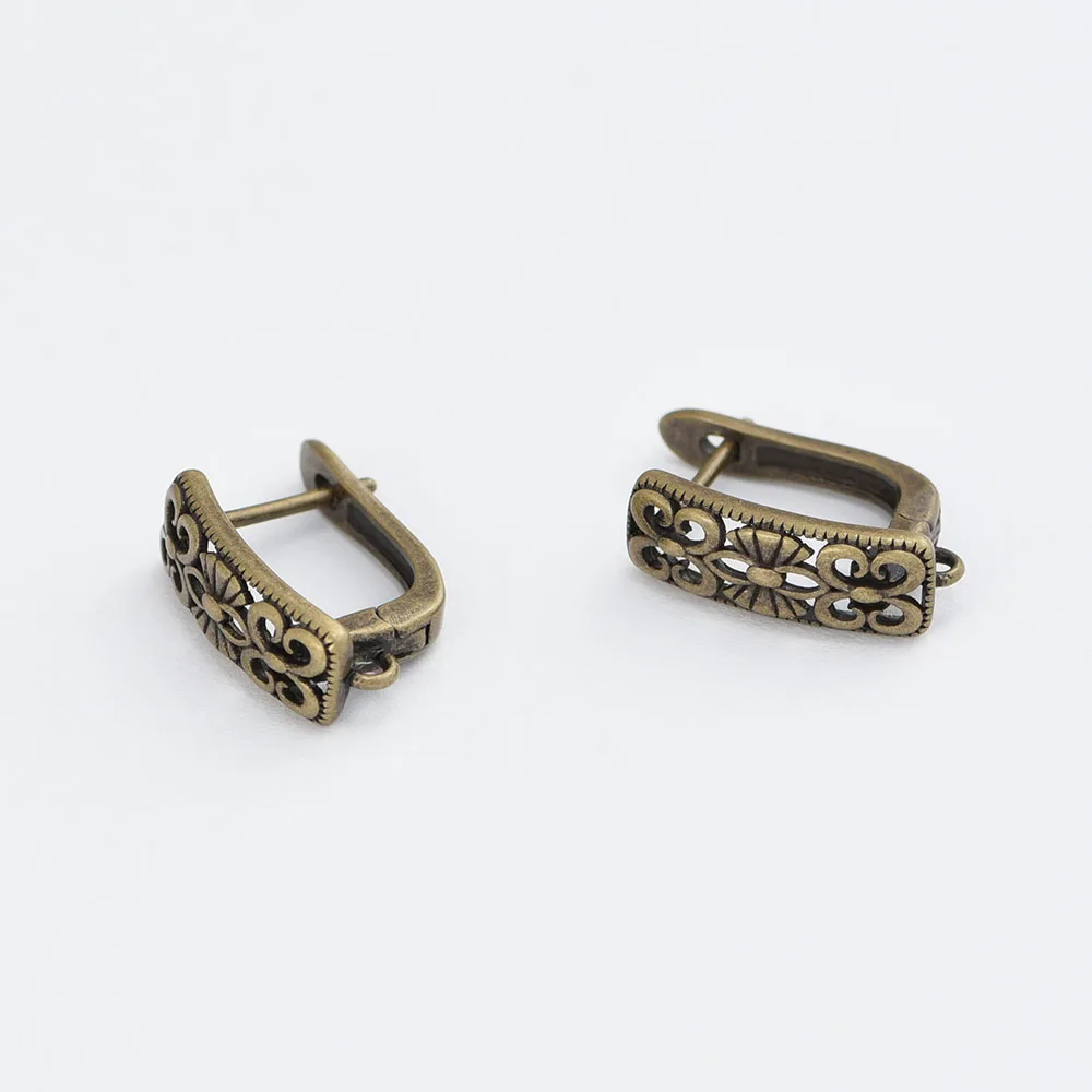 1 Paar neue Ohrringhaken für Damen, handgefertigt, DIY-Schmuckzubehör, Messing, antike Bronze, glatte Ohrhakenverschlüsse – Detail 3