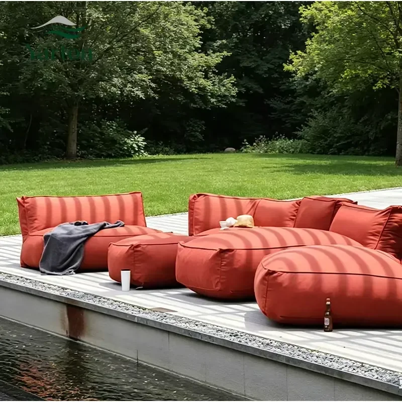 Waterproof Modular Cloud Sofa Outdoor Sectional Anti-fouling Foam Furniture for Commercial Terrace Restaurant Patio