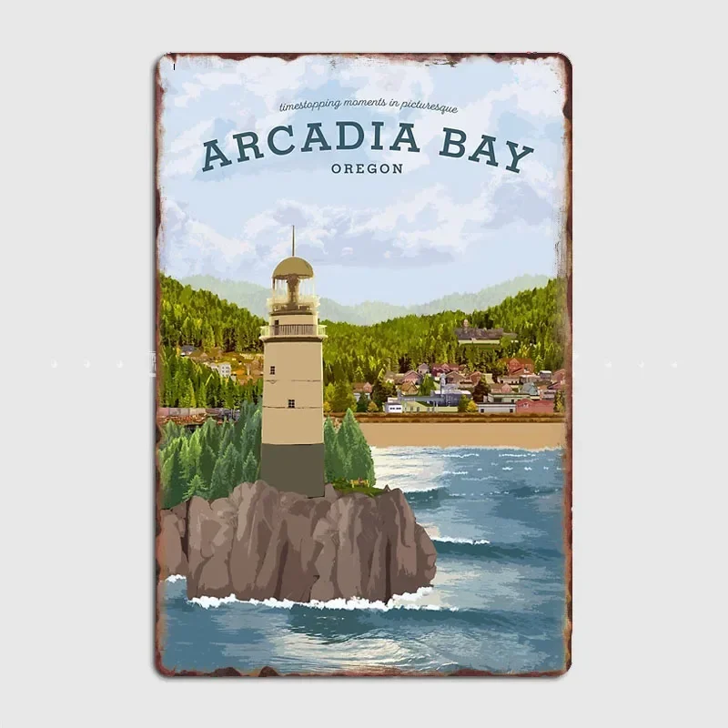 

Tourist Attraction Life is Strange Arcadia Bay Poster Metal Vintage Club Garden Garage Tin Sign Home Wall Decor Room Decoration
