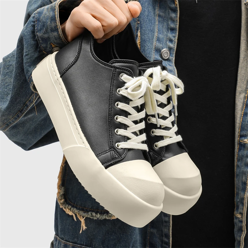 

2025 New Men’s Fashion Sneakers– Hong Kong Style, Chunky Sole, Height Increase, Breathable, Daily Commute & Sports