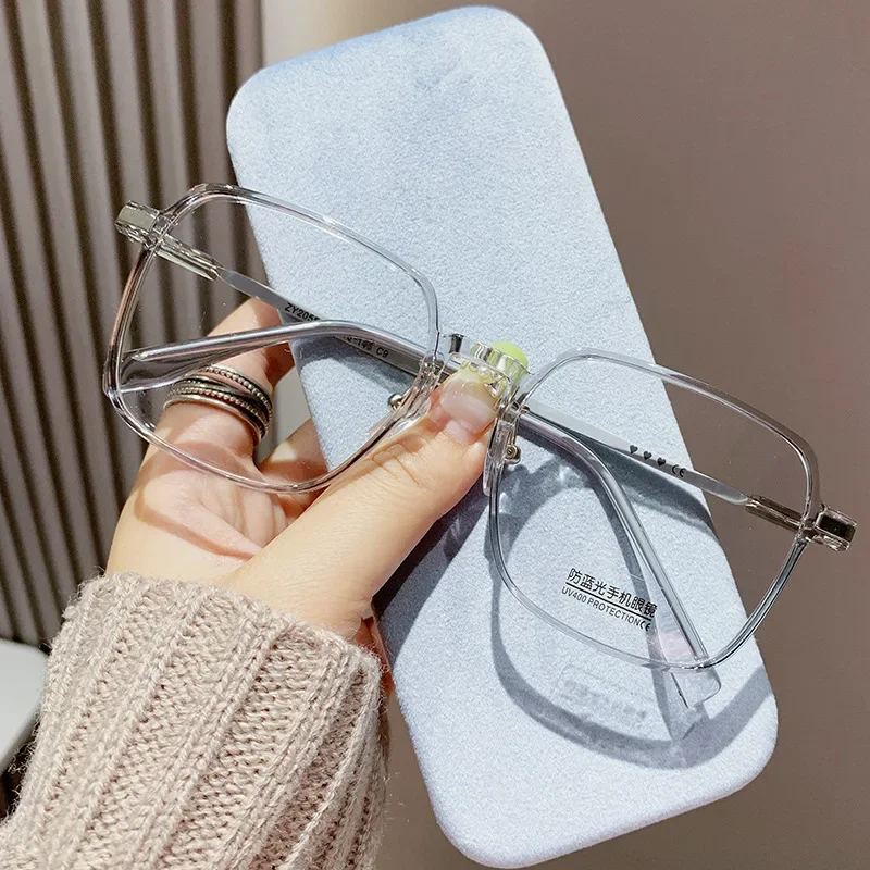 Trendy Modische Lesebrille Frauen Anti Blau Licht Presbyopie Brillen High-definition-Unisex Transparent Rahmen Brillen