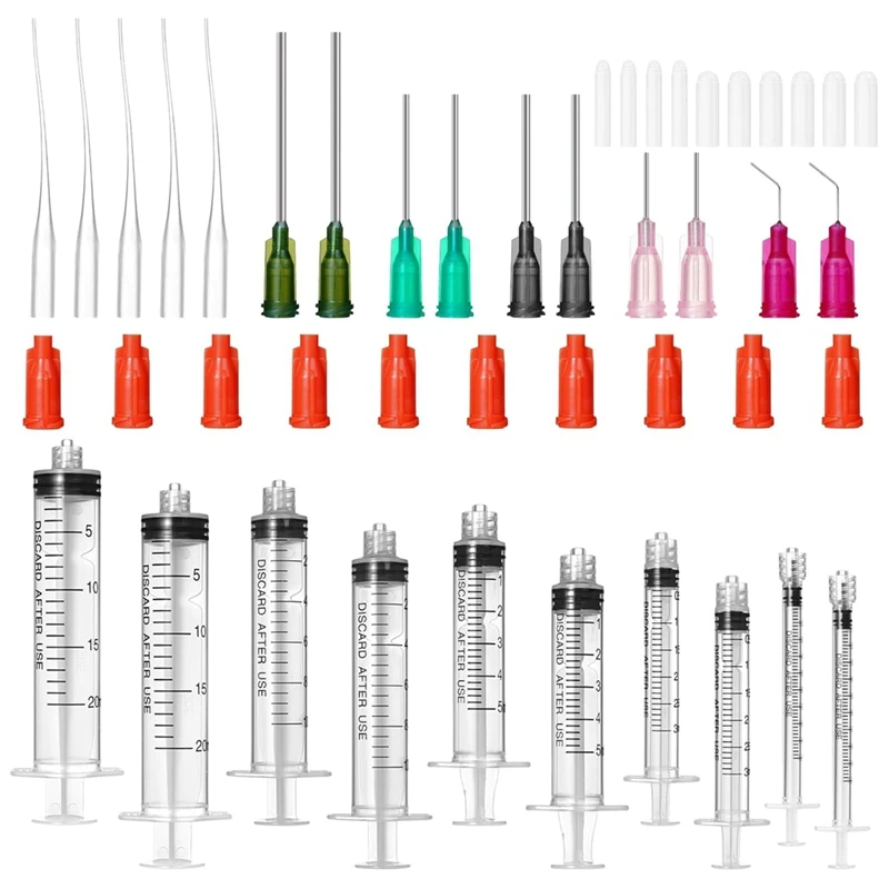 Glue Applicator Syringe Blunt Tip Needle And Cap,With Soft Plastic Tube, Suitable For Ink, Epoxy,Craft,Liquid Dispensing