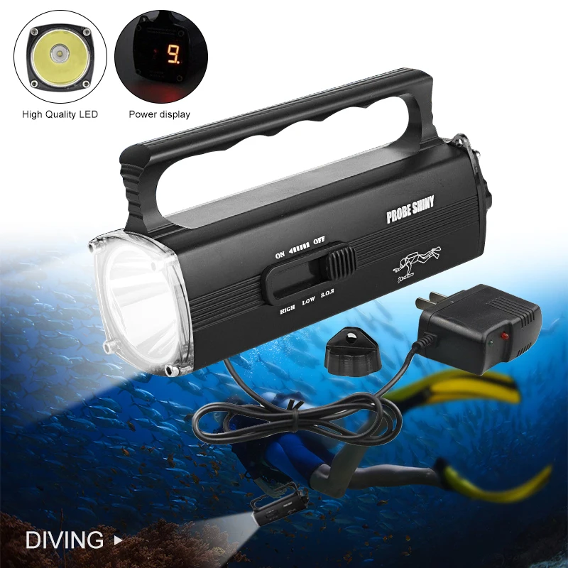 

Professional Underwater LED Photography Light Highlight Lamp 10000LM Diving Flashlight 100M IPX8 Waterproof Video Camera torch