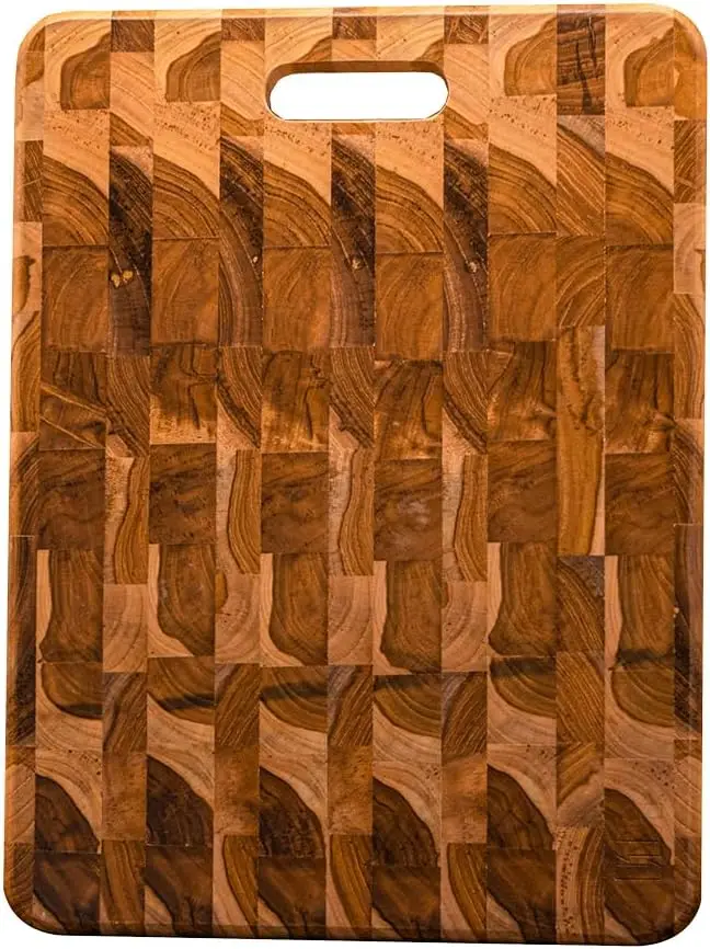 

Upcycled Teak Wood Cutting Board | Large 15.75" x 11.81" x 1"| Made from Upcycled Teak Wood | S ainable & Environmental