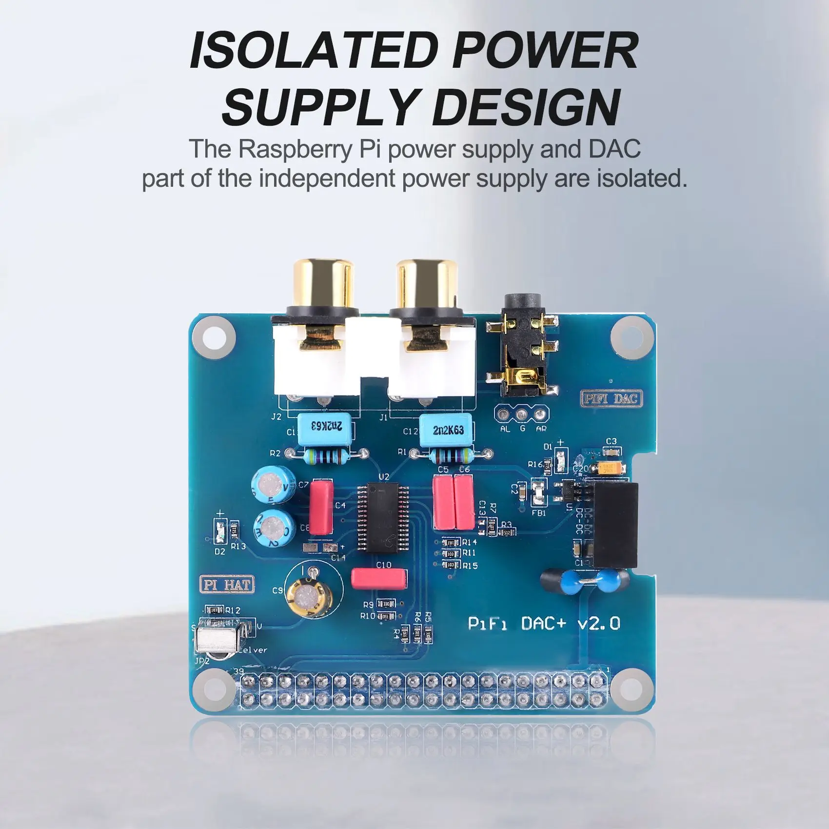 PIFI Digi DAC + HIFI DAC وحدة بطاقة الصوت وواجهة I2S لـ Raspberry Pi 3 2 Model B + بطاقة الصوت الرقمية Pinboard V2.0 B