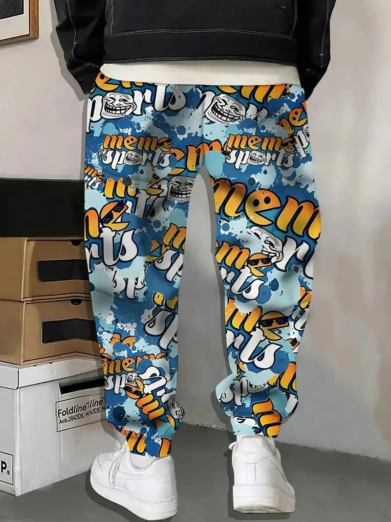 Celana pria baru untuk Musim Semi dan Musim Gugur 2025 ini kasual, modis, lembut, dan nyaman dengan cetakan pola 3D.