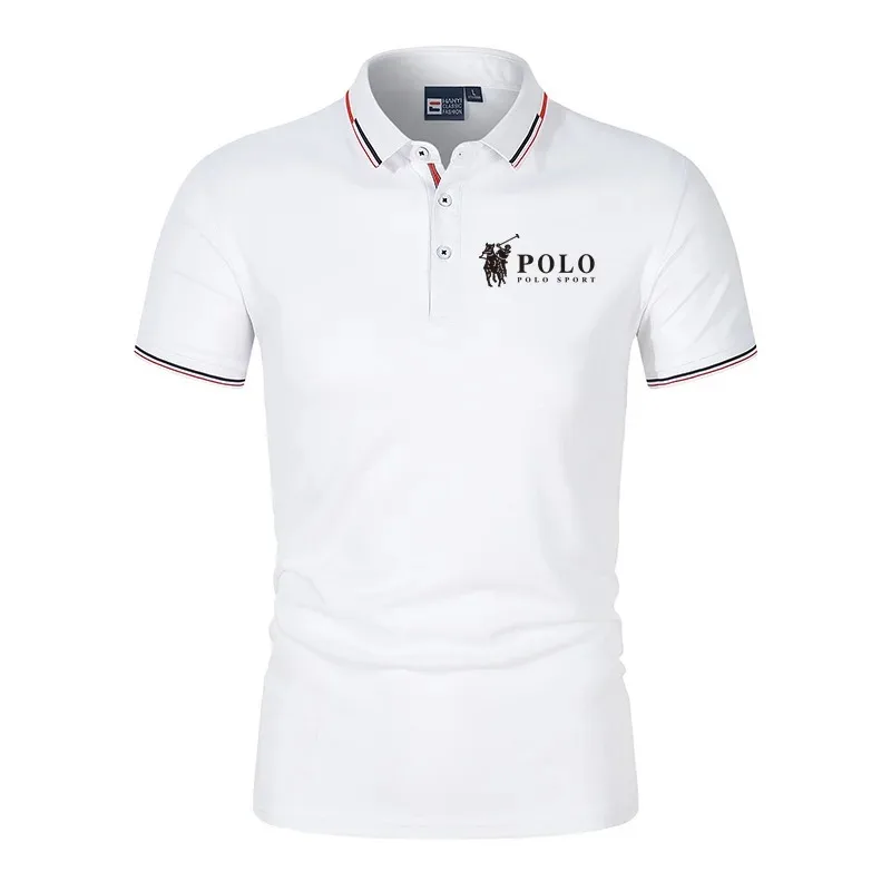 Men's summer polo shirt, quick drying, breathable, casual, business fashion, sports, short sleeved, men's clothing