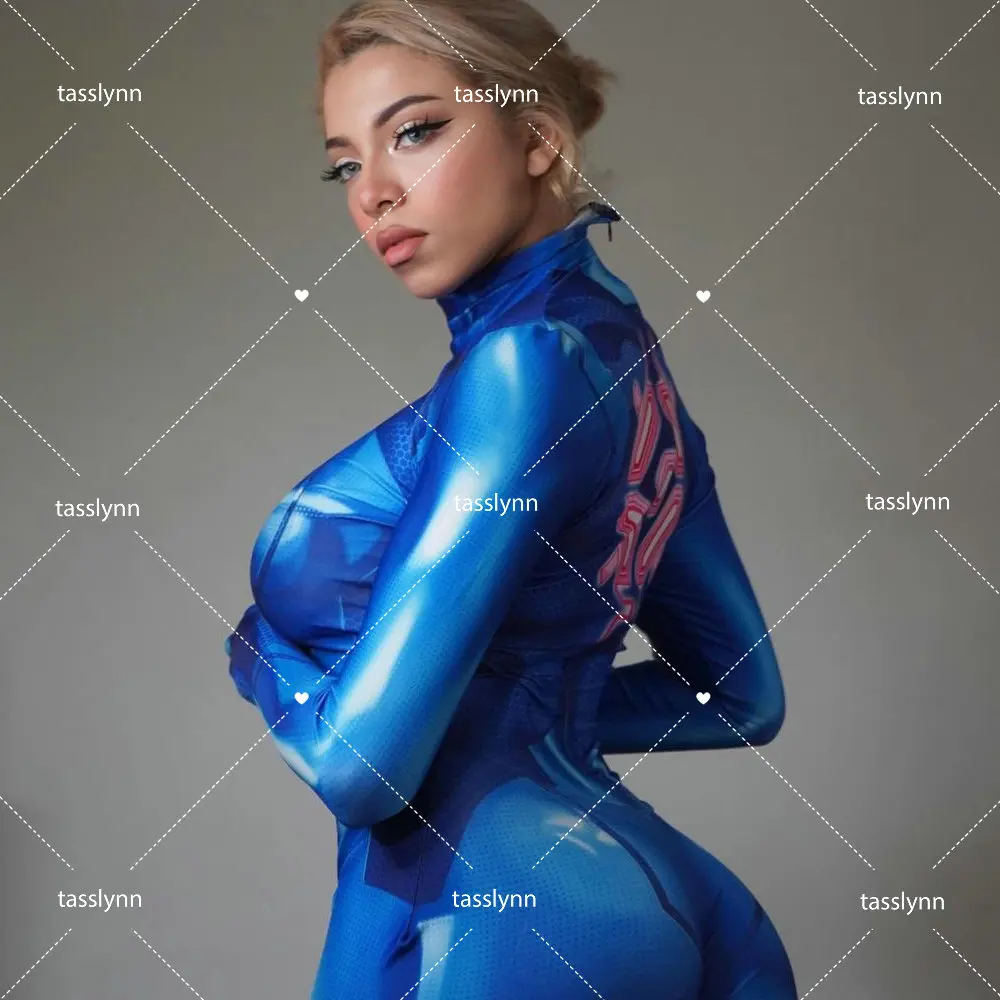 Horké hry METROID kostýmy samus aran cosplais elastická vlákna kombinéza  anime oblečení sexy zentai geek děvče halloween kostýmy pro ženy