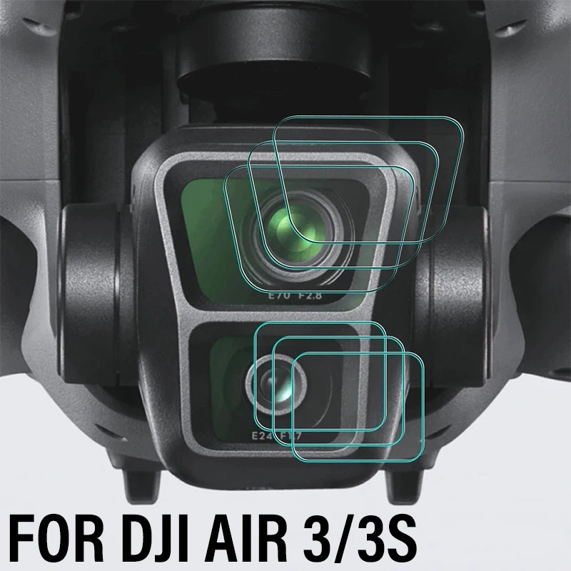 For DJI AIR 3/3S Drone Accessories Camera Lens HD Clear Tempered Glass Films Full Cover 9H Hardness Anti-scratch Protective Film