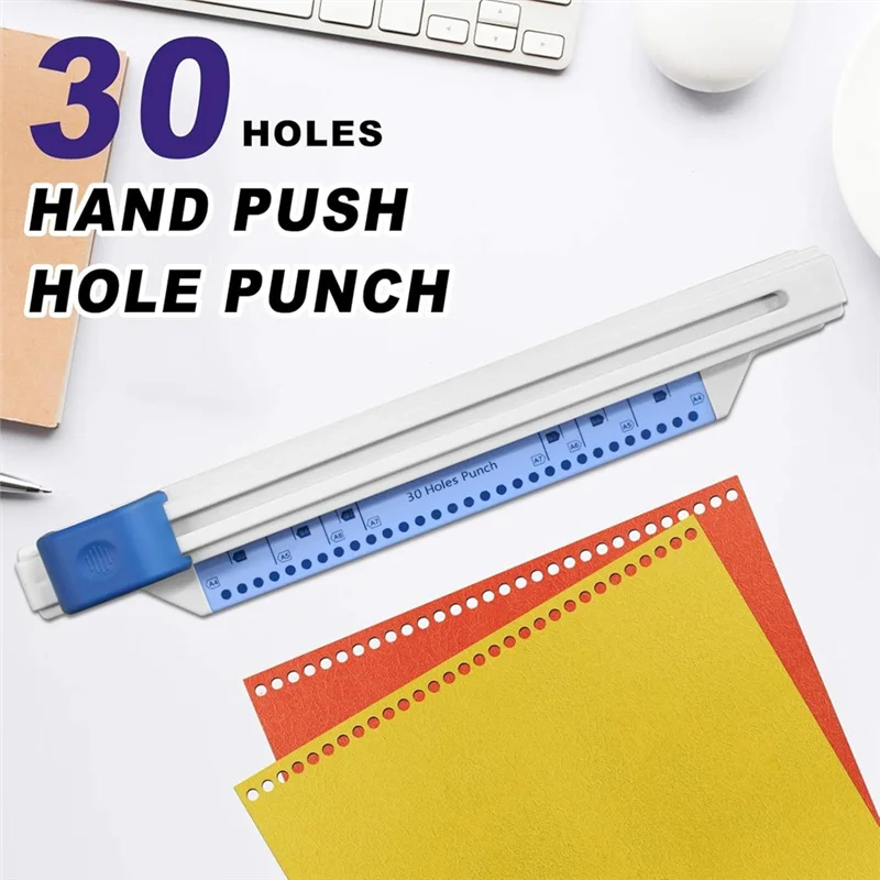 QWE-Hand Push Binding Machine,30-Hole Book Binder Machine,Coil Binding Machine, สําหรับ A4 A5 A6 A7 B5-B7paper โน้ตบุ๊คสมุดภาพ