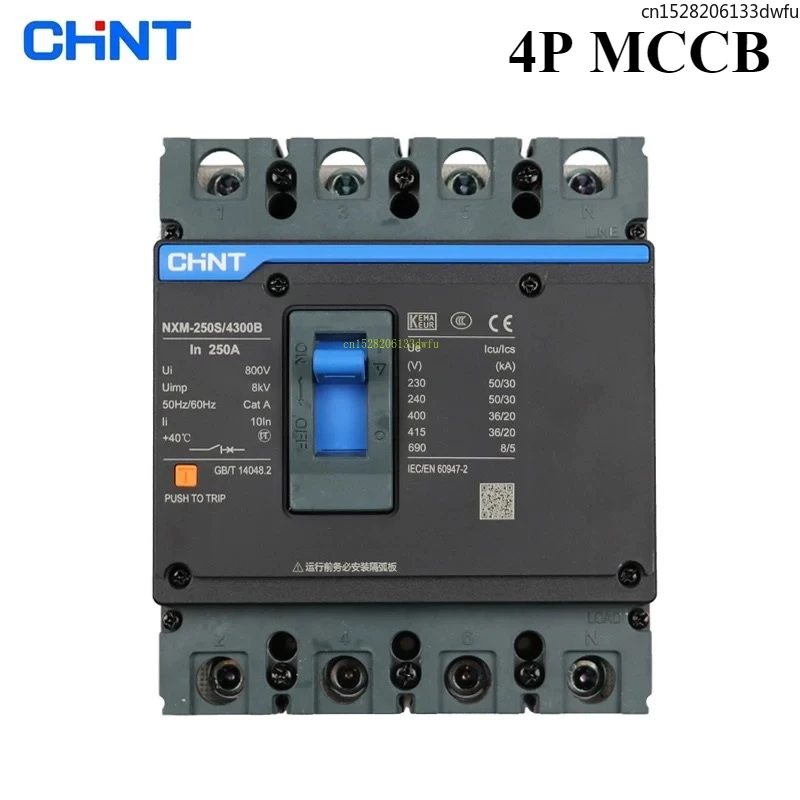 CHINT 25A-630A MCCB NXM 4P Molded Case Circuit Breaker EZC100 NSX100 NSX100F EZC100F EZC100H 100A 125A 160A 200A 250A 315A 630A