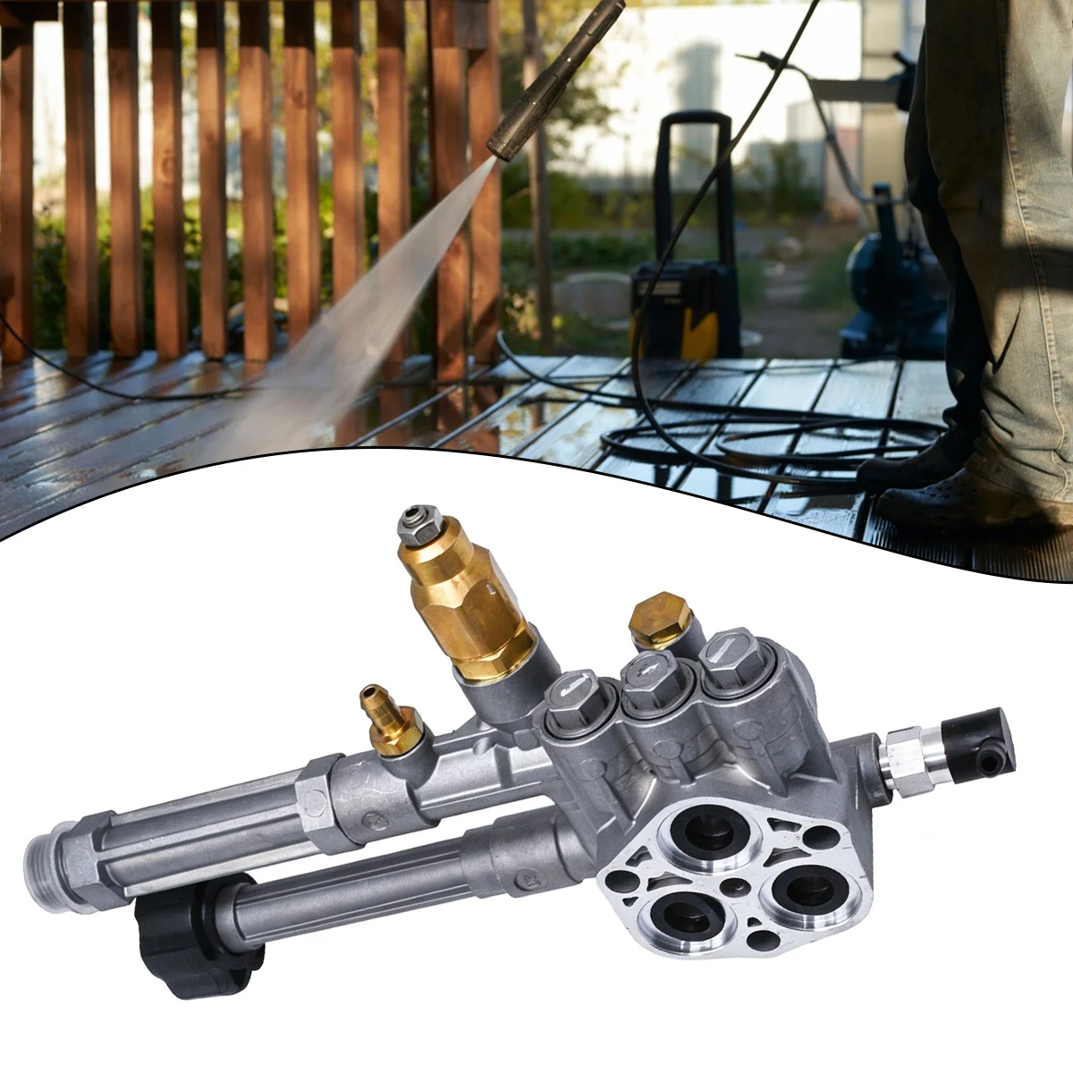 AR42940 Pressure Washer Pump Head Aluminum For TROY Models RMW2G20, RMW2G24 , RMW2G25 High Pressure Cleaning Machine Spare Parts