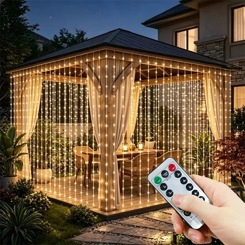 LED Curtain Lights 6m/3m Fairy String Lights USB Plug 8 Modes Christmas Halloween Room Valentine's Day Garden Wedding Decoration