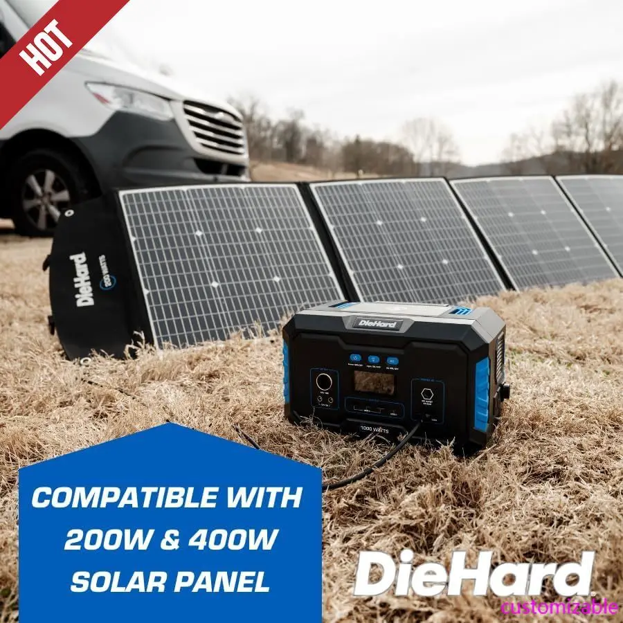 

Portable Power Station 1000-Watt (2000-Watt Peak) - Quiet, Lightweight Solution for Home Backup, Weather Emergencies