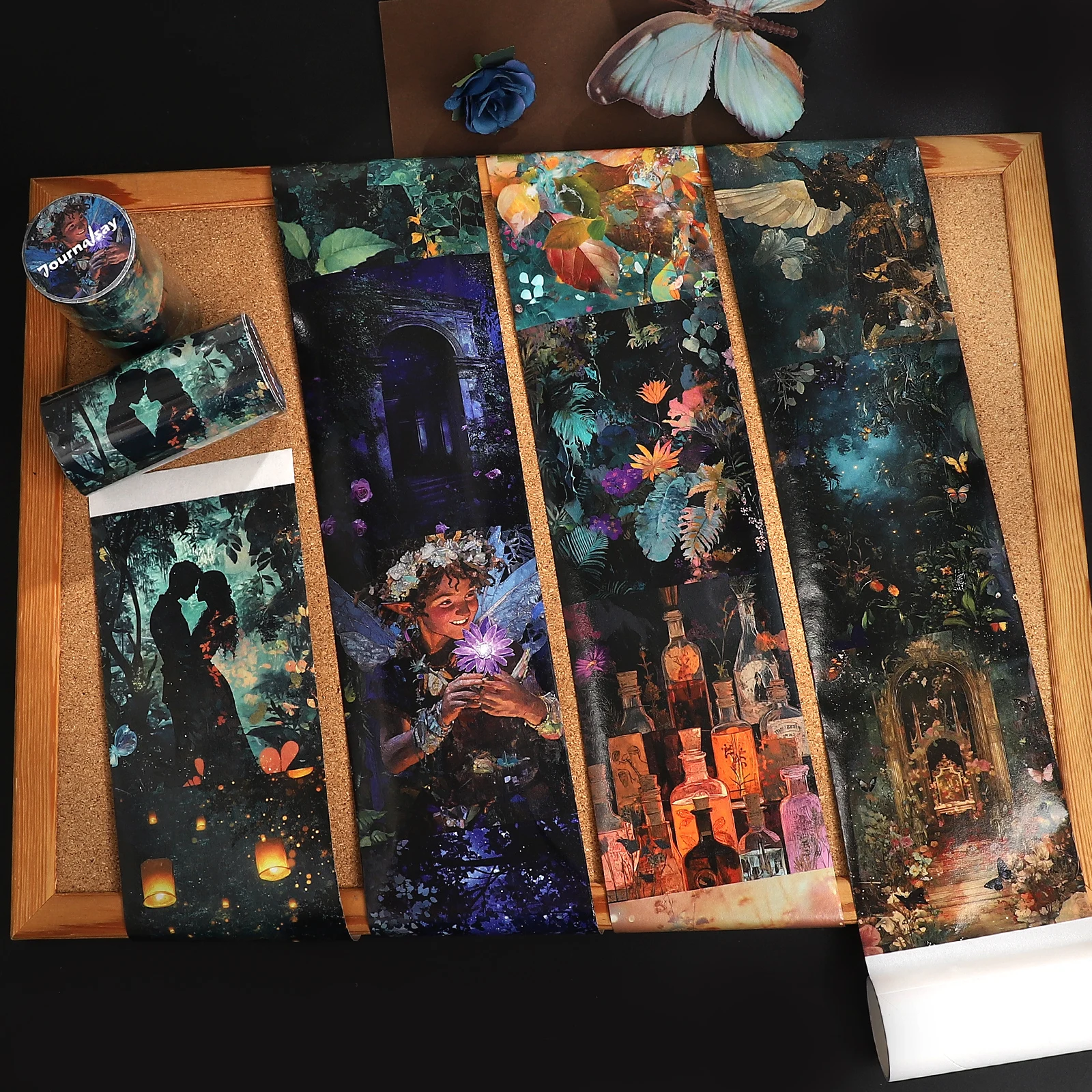 80mm*204cm Vintage Character Tree Flower Landscape Washi Tape Creative DIY Journal Material Collage Scrapbooking Stationery
