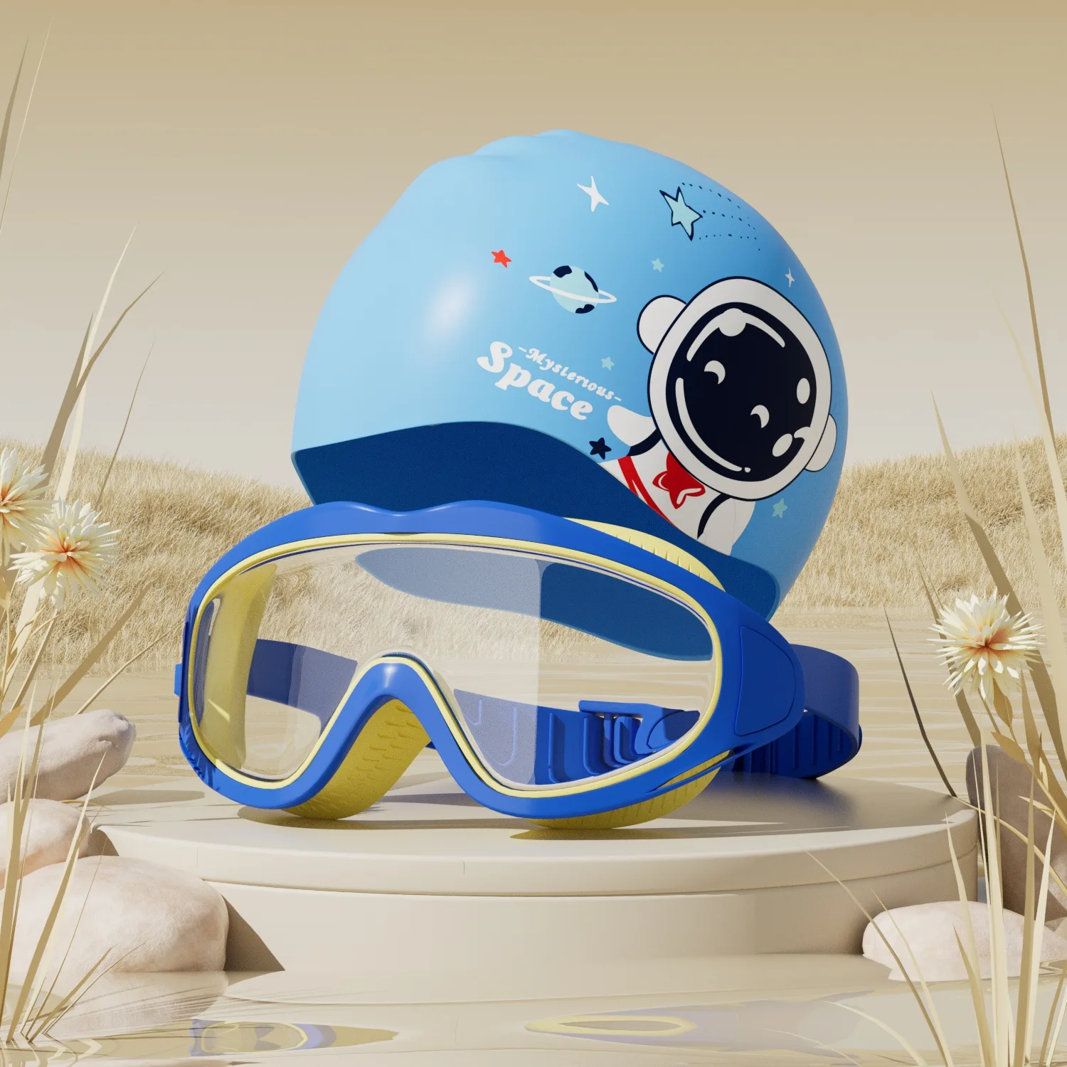 

Anti-fog UV Protection Big Frame Outdoor Water Sports Beach Surfing Swim Goggles Kids HD View Adjustable WaterProof Swim Glasses