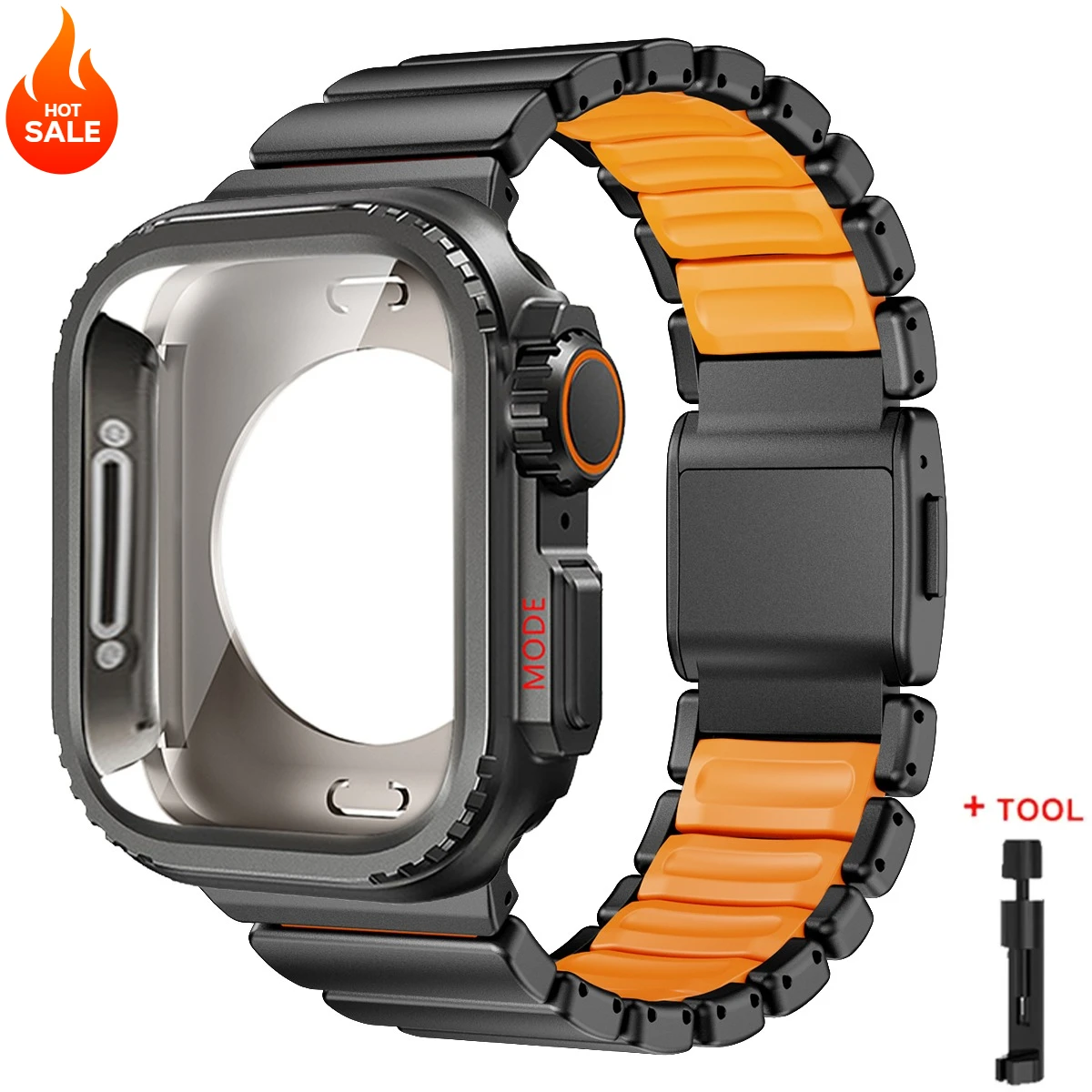 

Титановый ремешок + металлический корпус для Apple Watch Band Ultra 3, 49 мм, 46 мм, 45 мм, 44 мм, чехол из нержавеющей стали для Iwatch Series 11, 10, 9, 8, 7, SE3