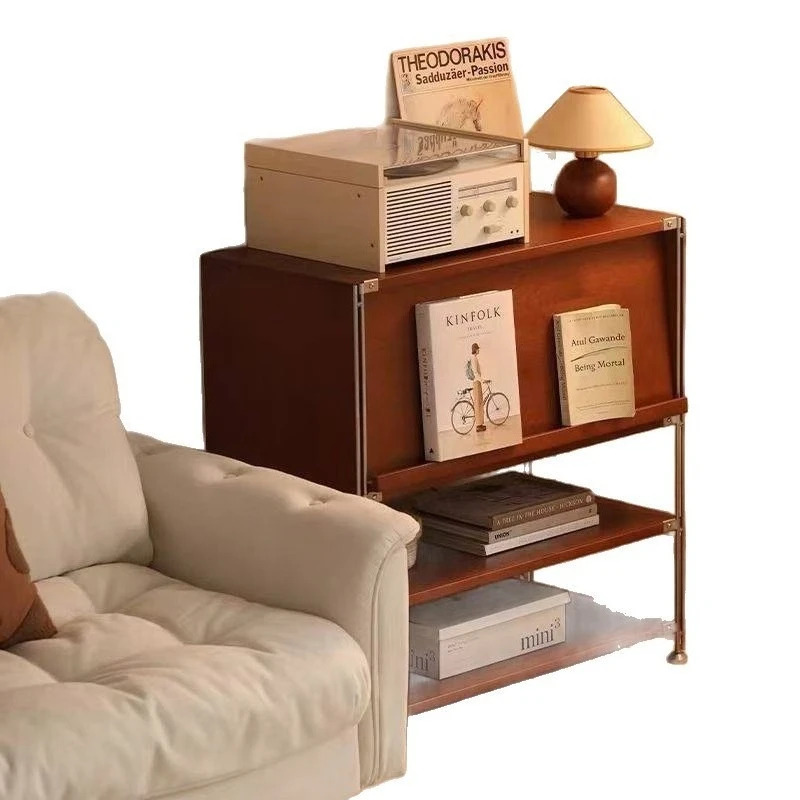 Storage cabinet vintage robot vacuum cabinet storage rack display cabinet wood